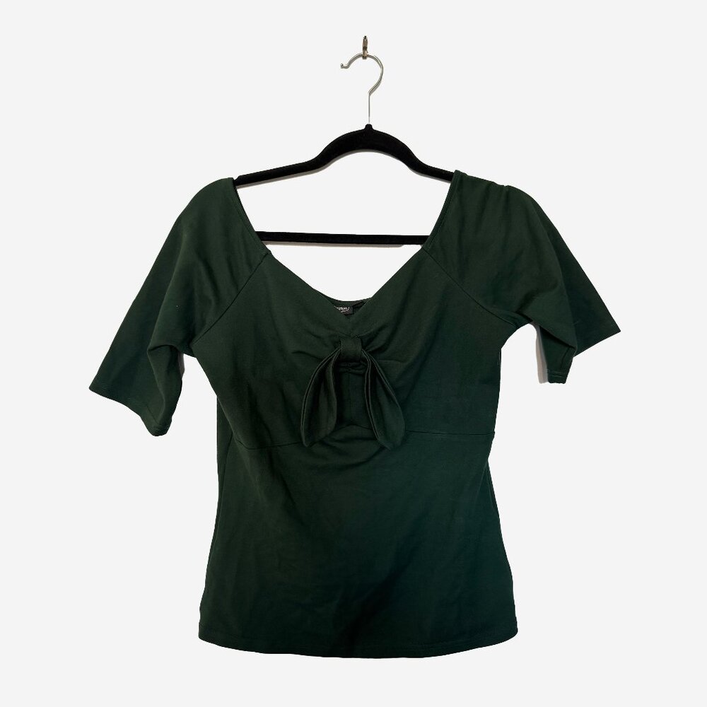 Voodoo Vixen - Modcloth - Green Bow Blouse